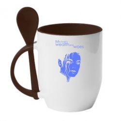 Чашка с ложкой Michael's wealth and woes - PrintSalon