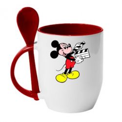 Чашка с ложкой Микки режиссер - PrintSalon