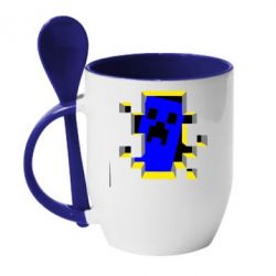 Чашка с ложкой Minecraft 3D - PrintSalon