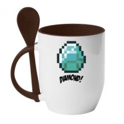 Чашка з ложкою Minecraft Diamond! - PrintSalon