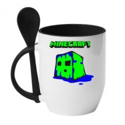 Чашка с ложкой Minecraft Head - PrintSalon
