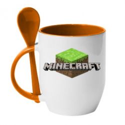Чашка с ложкой Minecraft Land - PrintSalon