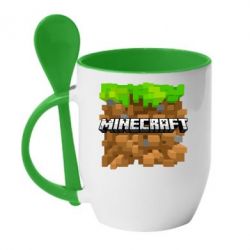 Чашка з ложкою Minecraft Main Logo - PrintSalon