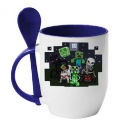 Чашка с ложкой Minecraft Party - PrintSalon