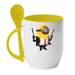Чашка с ложкой Миньон Хитман - PrintSalon