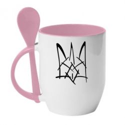 Чашка з ложкою Молодіжний герб - PrintSalon