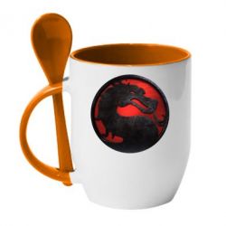 Чашка з ложкою Mortal Kombat Logo - PrintSalon