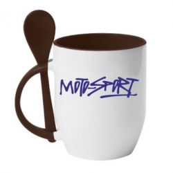 Чашка с ложкой MOTO SPORT - PrintSalon