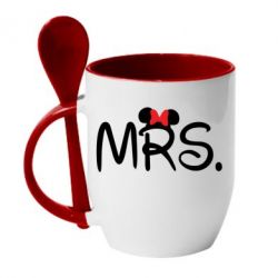 Чашка с ложкой Mrs. - PrintSalon