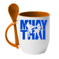 Чашка с ложкой Муай Тай - PrintSalon