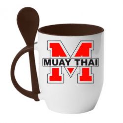 Чашка с ложкой Muay Thai Big M - PrintSalon