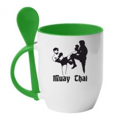 Чашка с ложкой Muay Thai Fighters - PrintSalon