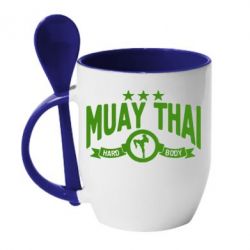 Чашка с ложкой Muay Thai Hard Body - PrintSalon