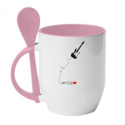 Чашка с ложкой Music love - PrintSalon