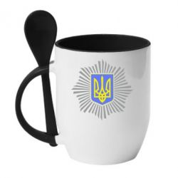 Чашка с ложкой МВС України - PrintSalon