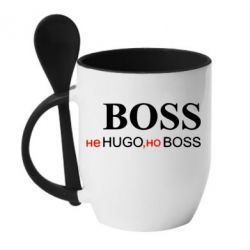 Чашка с ложкой Не Hugo, но Boss - PrintSalon