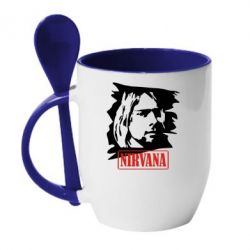 Чашка с ложкой Nirvana Kurt Cobian - PrintSalon