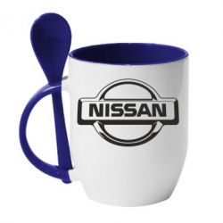 Чашка з ложкою Nissan Логотип - PrintSalon