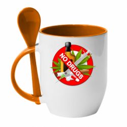 Чашка с ложкой No Drugs