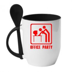 Чашка с ложкой Office Party - PrintSalon