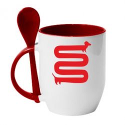 Чашка с ложкой оооочень длинная такса - PrintSalon