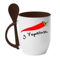 Чашка с ложкой Перчик з України - PrintSalon