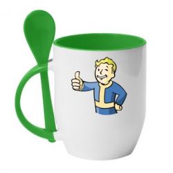 Чашка с ложкой Pip boy fallout - PrintSalon