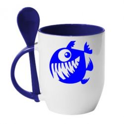 Чашка с ложкой Пиранья - PrintSalon