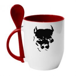 Чашка с ложкой Питбуль - PrintSalon