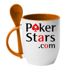 Чашка с ложкой Poker Stars - PrintSalon