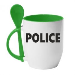 Чашка с ложкой POLICE - PrintSalon
