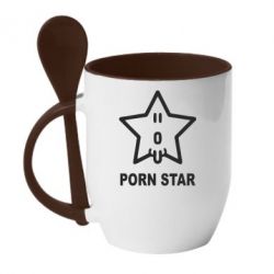 Чашка с ложкой porn star - PrintSalon