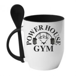 Чашка з ложкою Power House Gym - PrintSalon