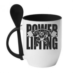 Чашка з ложкою Powerlifting logo
