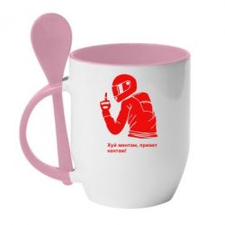 Чашка с ложкой Привет кентам - PrintSalon