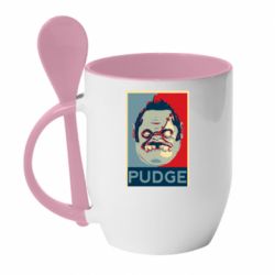 Чашка с ложкой Pudge aka Obey - PrintSalon