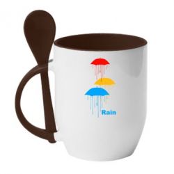 Чашка с ложкой Rain - PrintSalon