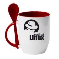 Чашка с ложкой Redhat Linux - PrintSalon