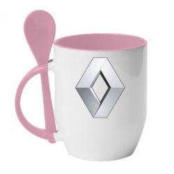 Чашка с ложкой Renault Logo - PrintSalon