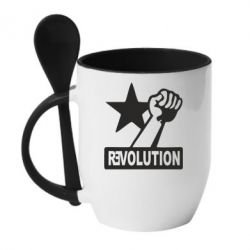 Чашка з ложкою Revolution - PrintSalon