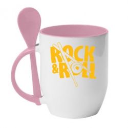 Чашка с ложкой Rock&Roll - PrintSalon