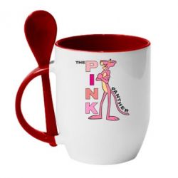 Чашка с ложкой Розовая пантера - PrintSalon