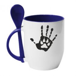 Чашка з ложкою Рука вовка - PrintSalon