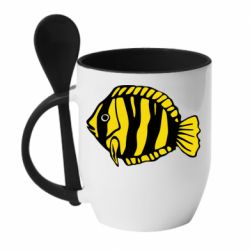 Чашка с ложкой рыбка - PrintSalon