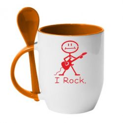 Чашка с ложкой С гитарой - PrintSalon