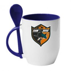 Чашка с ложкой San Jose Sharks - PrintSalon