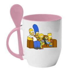Чашка с ложкой Семейство Симпсонов - PrintSalon