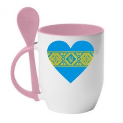 Чашка з ложкою Серце України - PrintSalon