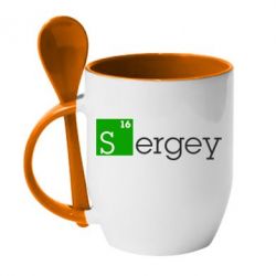 Чашка з ложкою Sergey - PrintSalon