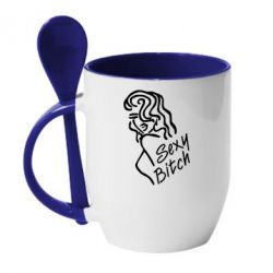 Чашка с ложкой Sexy Bitch - PrintSalon